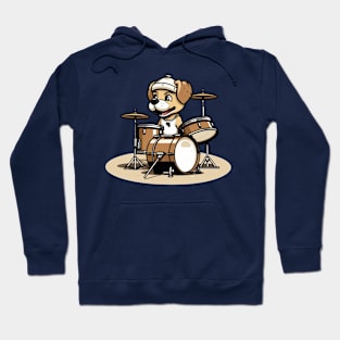 dog playing drums Hoodie